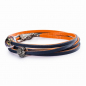 Preview: Trollbeads - Leather Bracelet, Orange/Navy, without lock