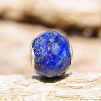 Preview: Trollbeads - Runder Lapislazuli, facettiert - WYSIWYG
