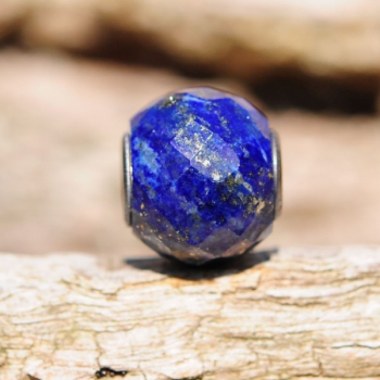 Preview: Trollbeads - Runder Lapislazuli, facettiert - WYSIWYG