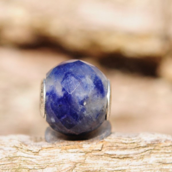 Trollbeads - Runder Blauer Sodalith, facettiert - WYSIWYG