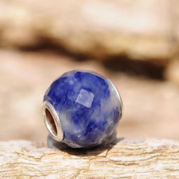 Trollbeads - Runder Blauer Sodalith, facettiert - WYSIWYG