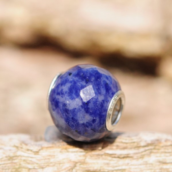 Trollbeads - Runder Blauer Sodalith, facettiert