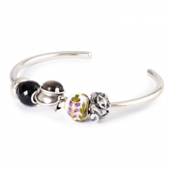 Preview: Trollbeads - Runder Schwarzer Onyx, Facettiert