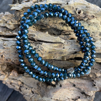 Bracelet Crystal - 4 mm - Forêt Noire