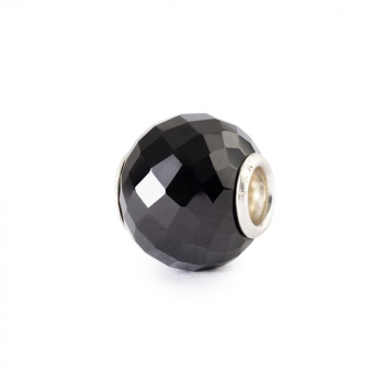 Trollbeads - Runder Schwarzer Onyx, Facettiert