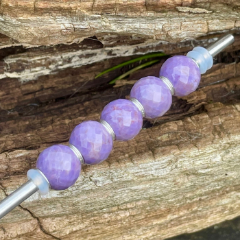 Preview: Trollbeads - Runde Purple Jade, facettiert - WYSIWYG