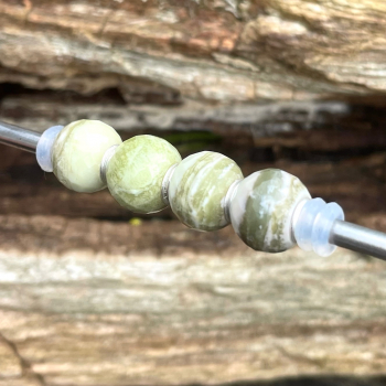 Preview: Trollbeads - Runder Grün Gelber Calzit, Facettiert - WYSIWYG