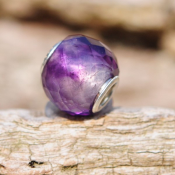 Trollbeads - Runder Amthyst, facettiert