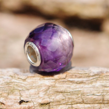 Preview: Trollbeads - Runder Amthyst, facettiert - WYSIWYG