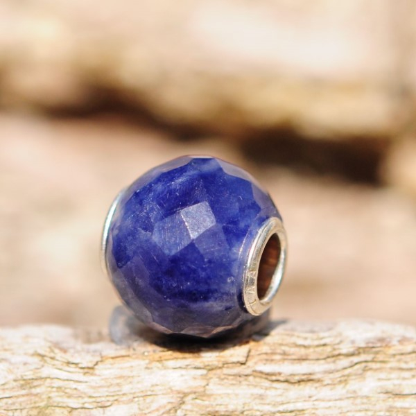 Trollbeads - Runder Blauer Sodalith, facettiert