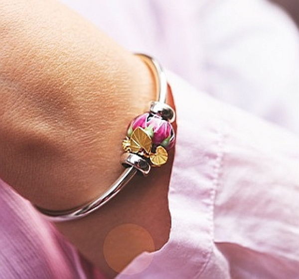 Trollbeads - Seerose im Morgentau, 18k vergoldet