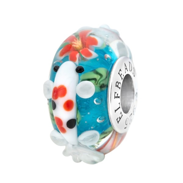 Katzenmaiers - Elfbeads - Koi Flowerpond-Crimson Lily Blossom