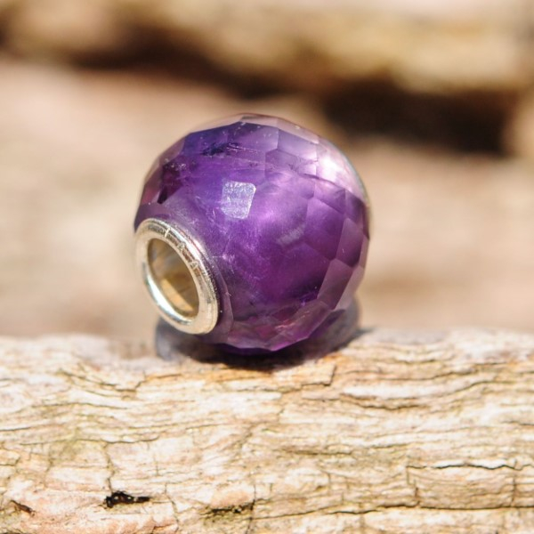 Trollbeads - Runder Amthyst, facettiert - WYSIWYG