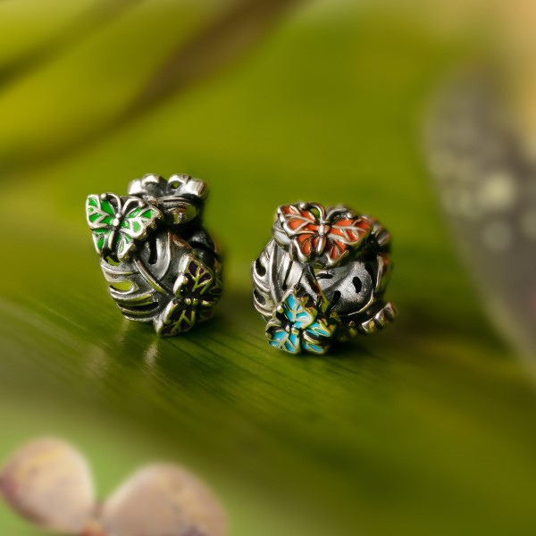Elfbeads - Summertime Butterflies-Purple Green
